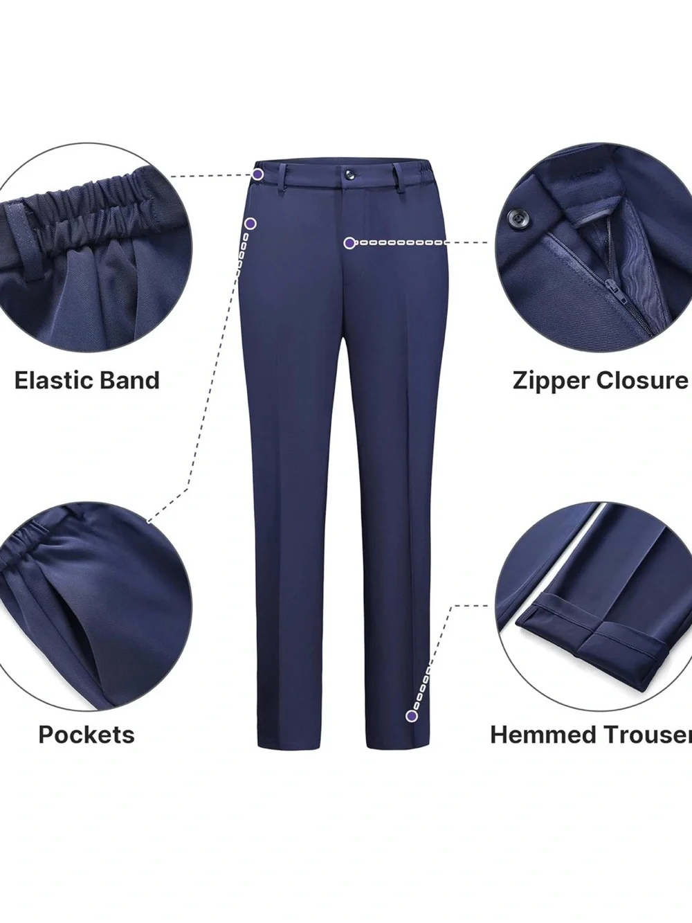 TronStore Women’s 2 Pc Business Suit XS Navy Blazer Pants Set NWT Career